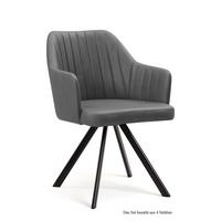ARMLEHNSTUHL drehbar (4er-Set) Dhana 58x81x60 Schwarz/Grau - Schwarz/Grau, Kunststoff (60/81/58cm) - 58aufmkessel