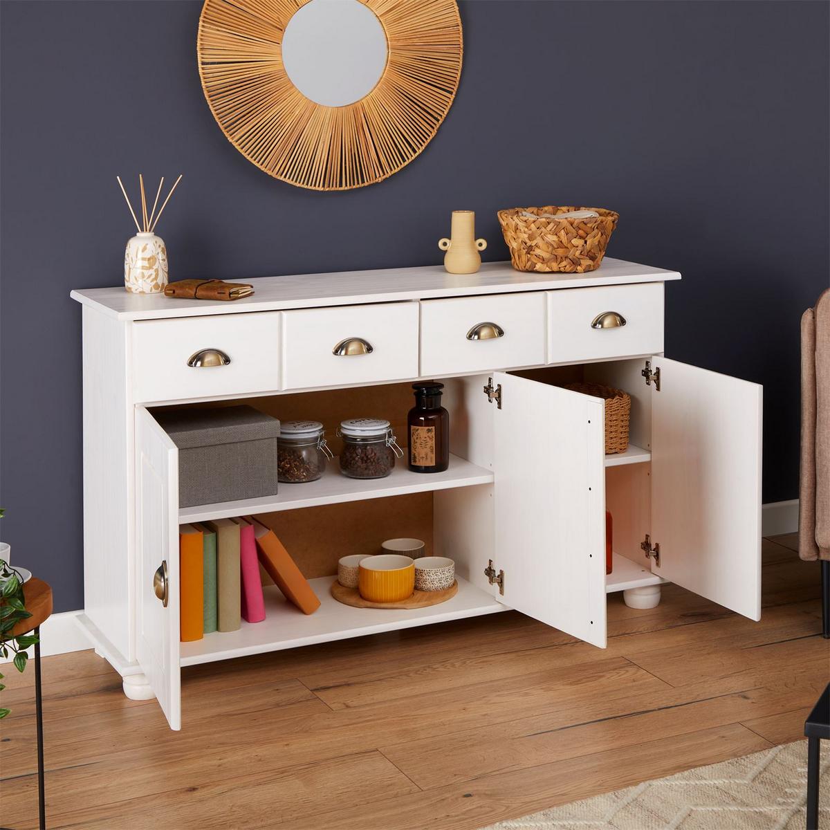 SIDEBOARD COLMAR weiß - Weiß, Holz (116/74/35cm) - IDIMEX