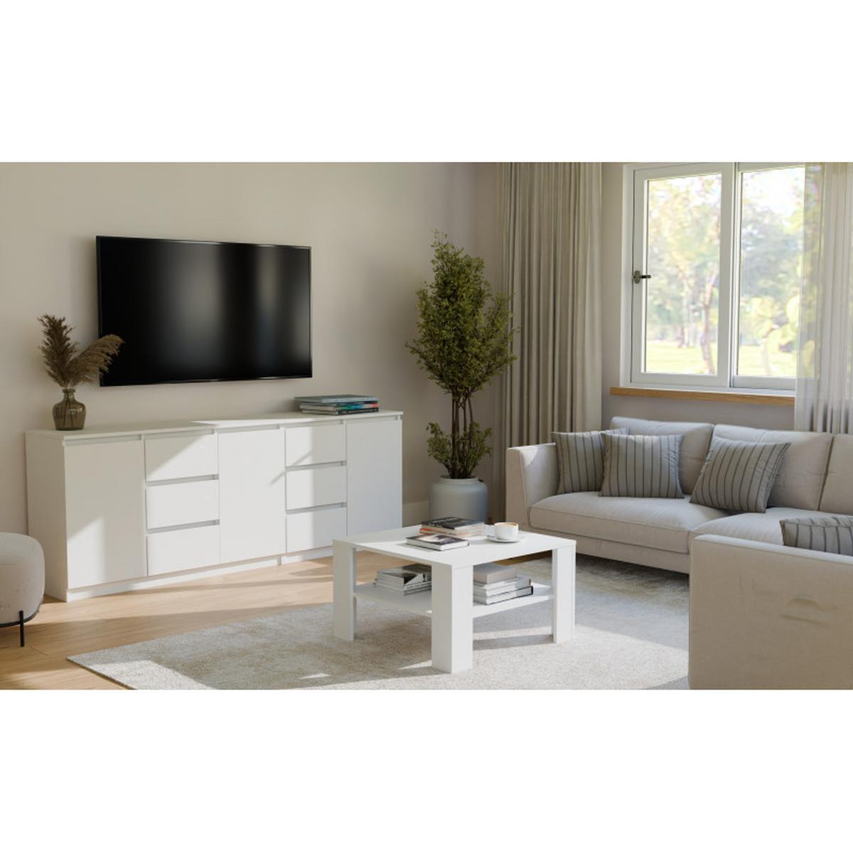 KOMMODE Weiß 200/75/40 - Weiß, Holzwerkstoff (200/75/40cm) - RAUMHIRSCH FURNITURE