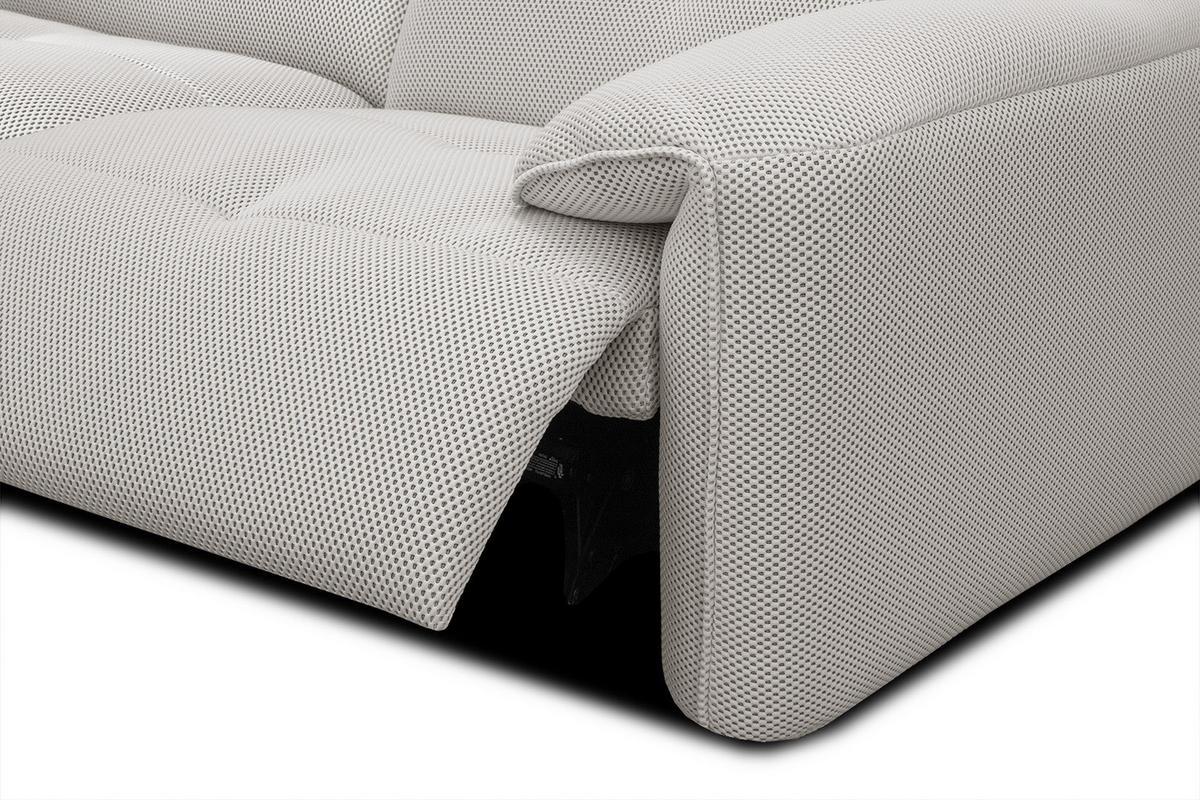 ECKSOFA TRENTO 4-Sitzer mit 1 Relaxfunktion, ecru - Ecru/Schwarz, Holzwerkstoff/Kunststoff (165/262cm) - Wozimo