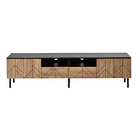 TV-LOWBOARD Walnuss Holzoptik 200cm für 80 Zoll TV mit 4 Türen & 2 Schubladen - Walnussfarben, Holzwerkstoff (200/55/39.5cm) - Urban Meuble