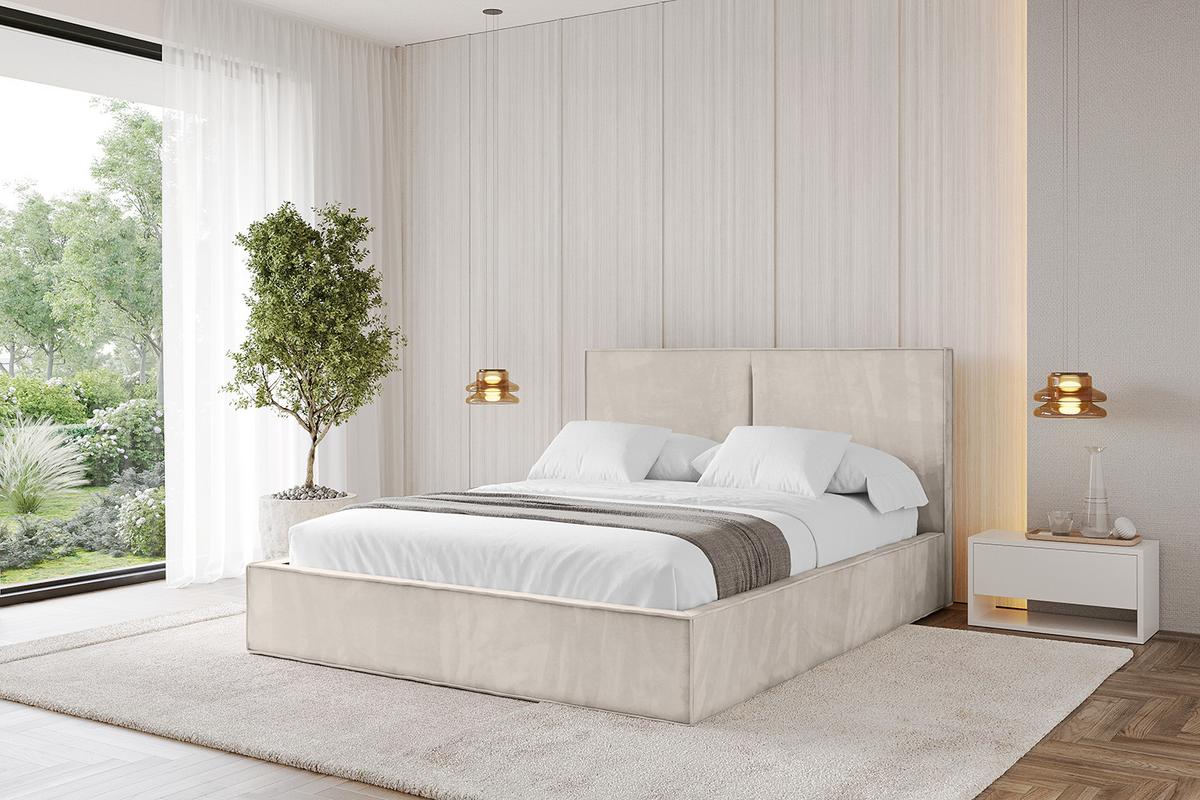 POLSTERBETT mit Bettkasten und Lattenrost, Boxbett ohne Matratze - EMMI 180x200 Beige - Beige, Holzwerkstoff/Textil (180/200cm) - ALTDECOR