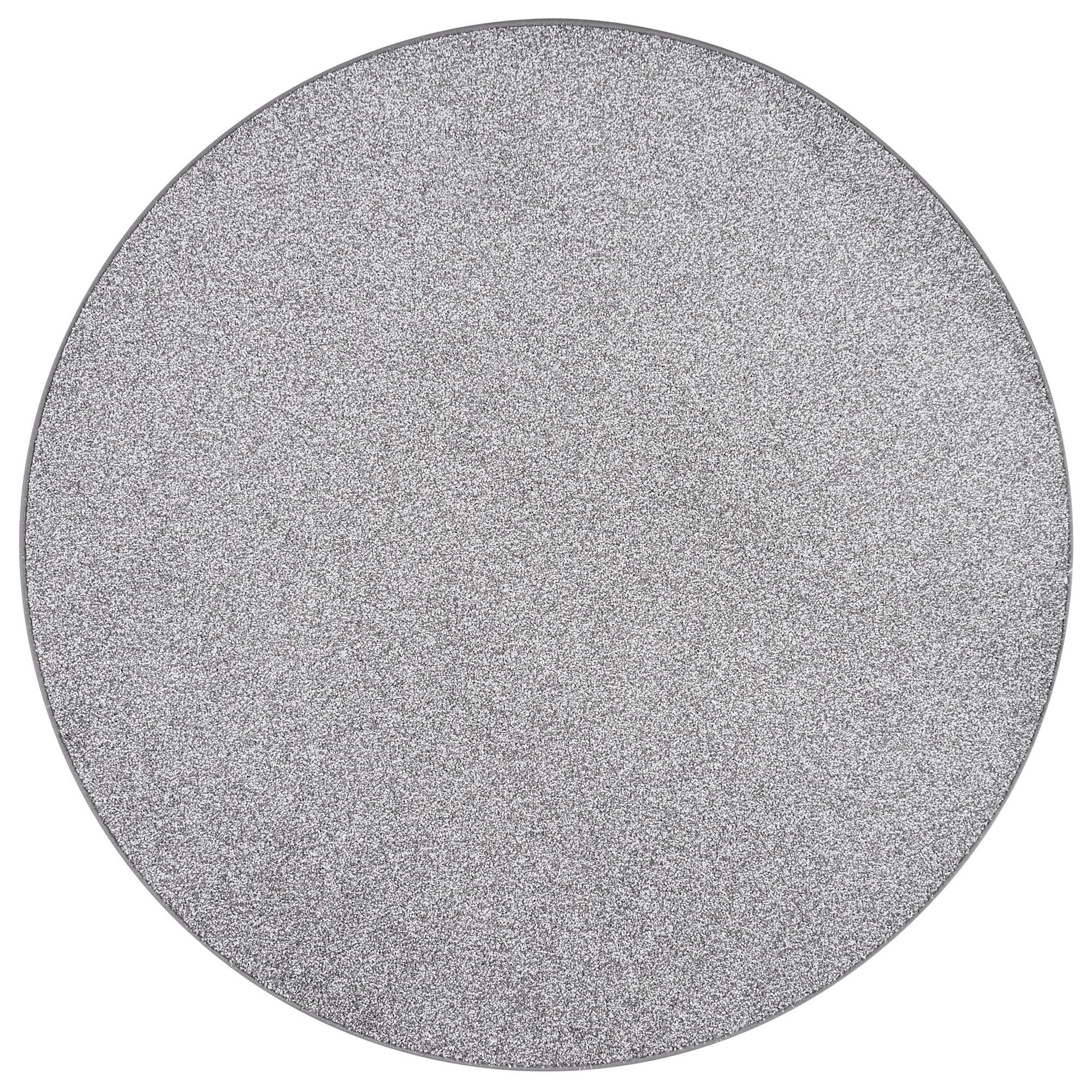 HOCHFLOR VELOURS TEPPICH LUNA MIX RUND - Grau, Textil (133/133cm) - Snapstyle