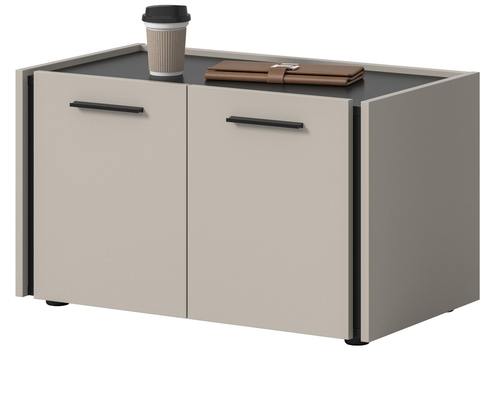 GARDEROBENBANK Kaschmir 75 x 43 cm, Schuhbank mit Soft-Close - Kaschmir/Schwarz, Holzwerkstoff/Kunststoff (75/43/40cm) - Inn.Furn