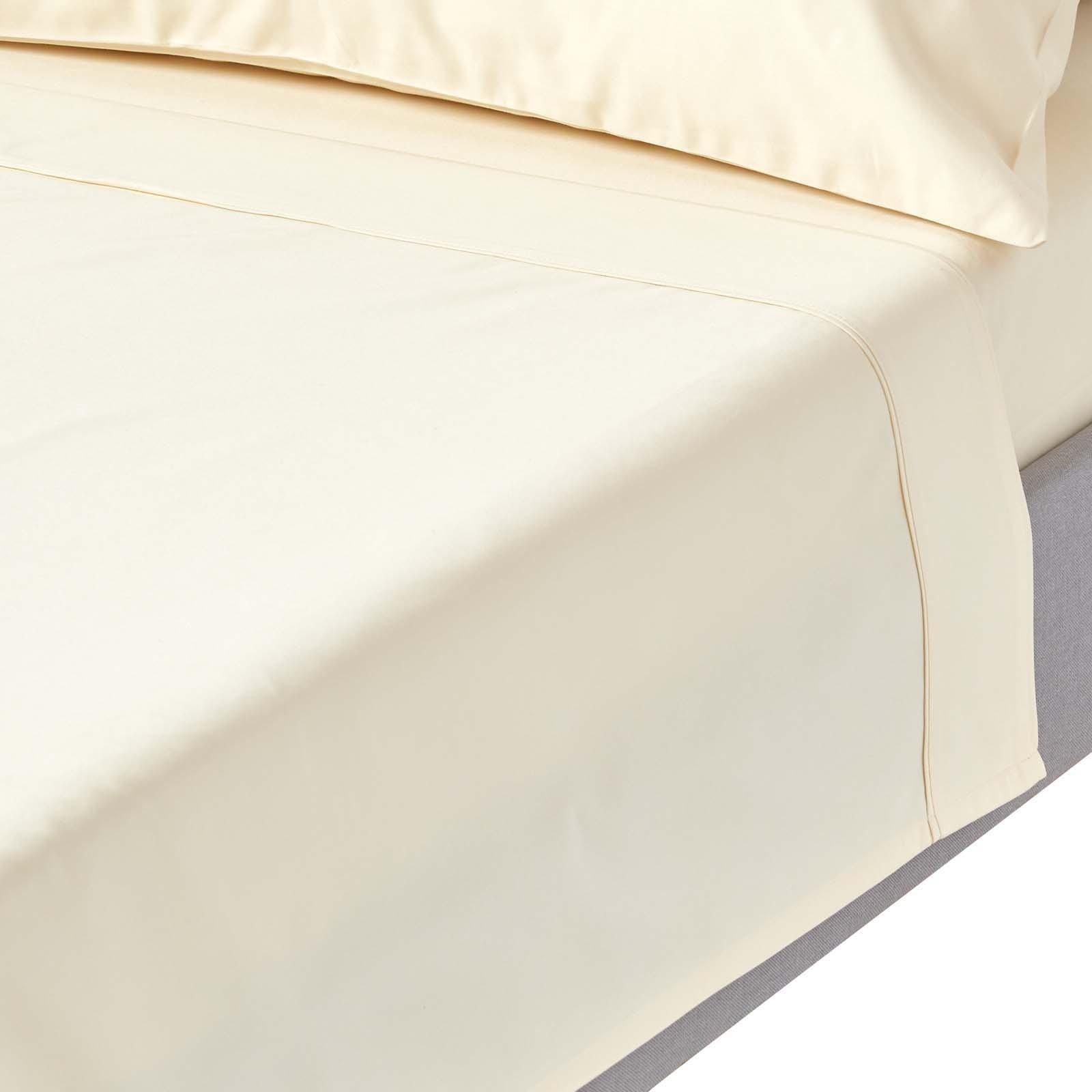 BETTLAKEN ohne Gummizug, Ägyptische Baumwolle, Fadendichte 1000 - Creme, Textil (240/275cm) - Homescapes