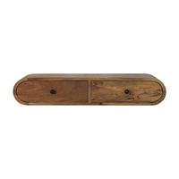 KONSOLE Contour, wandmontiert - Braun, Holz (80/15/32cm) - Artisan Furniture