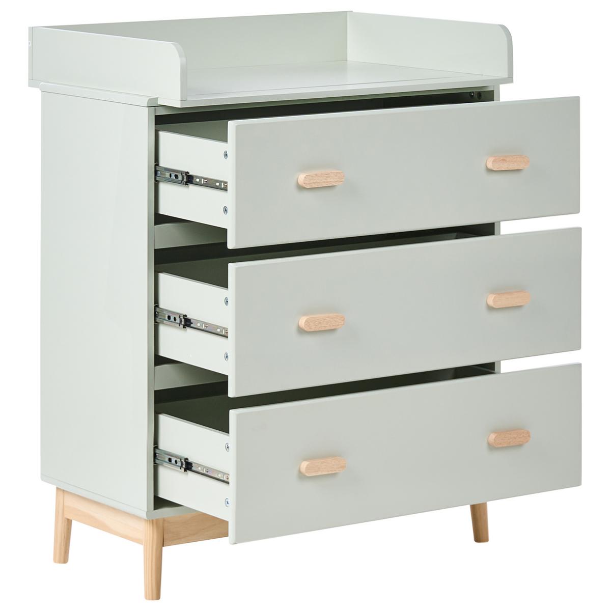 WICKELKOMMODE QUILPIE Hellgrün - Hellgrün, Holzwerkstoff (80/102/50cm) - Beliani
