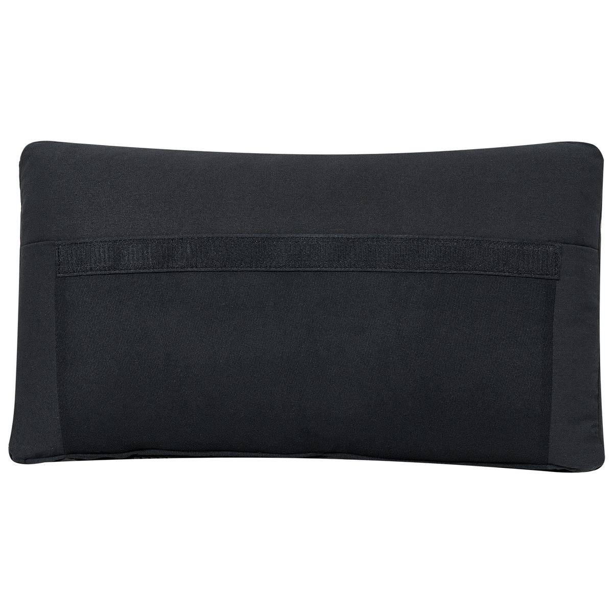 4-SITZER-ECKSOFA Leinenoptik schwarz rechtsseitig mit Ottomane Fevik - Schwarz, Textil (228/72/152cm) - Beliani