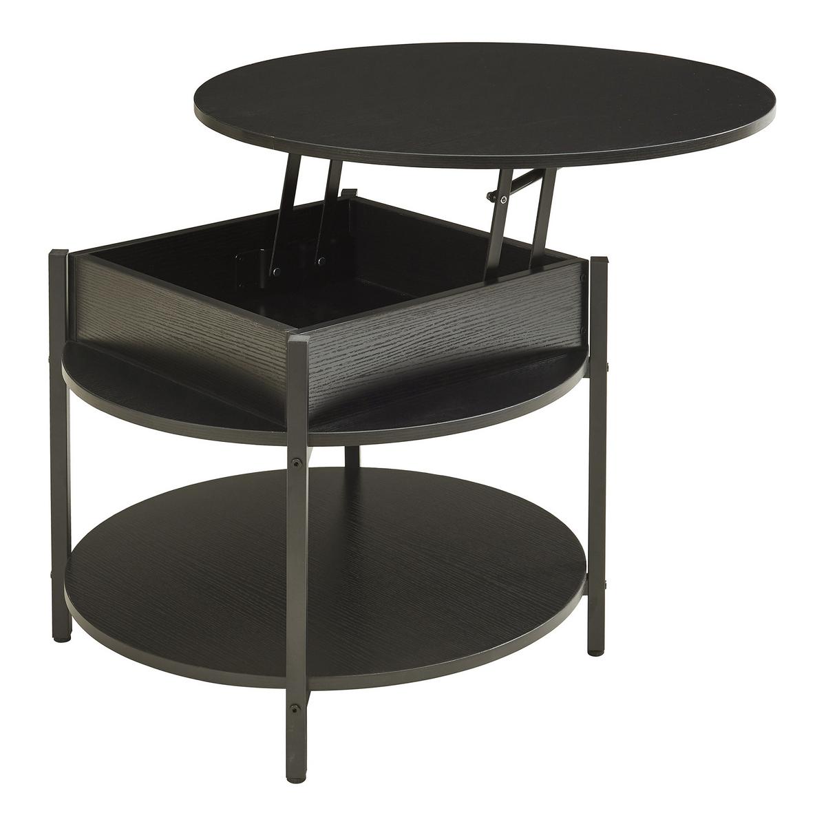 COUCHTISCH Kandas 70/49 cm - Schwarz, Holzwerkstoff/Metall (70/70/49cm) - [en.casa]