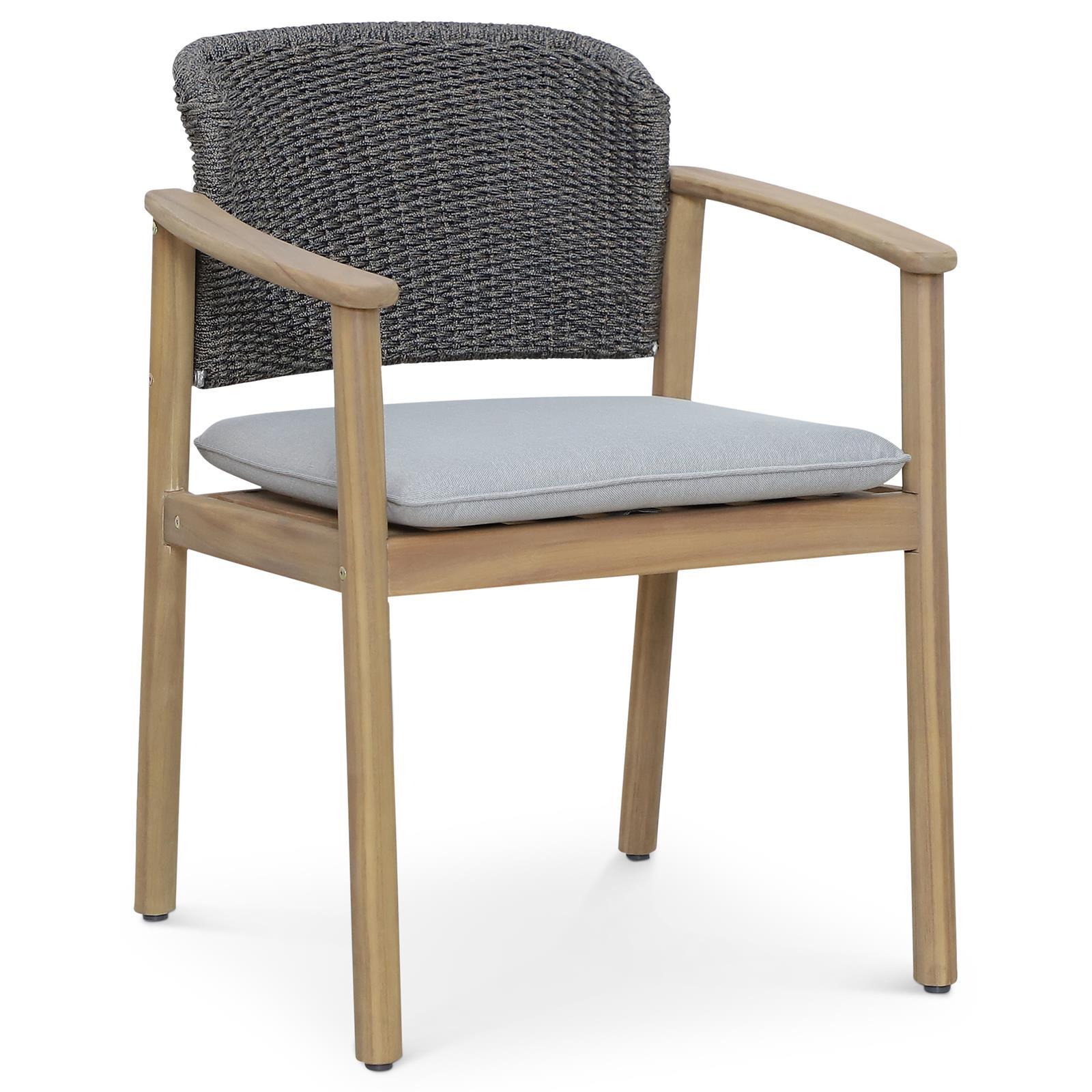 GARTENSTUHL SURIN grau, natur - Grau, Holz/Textil (63/82/61cm) - IDIMEX