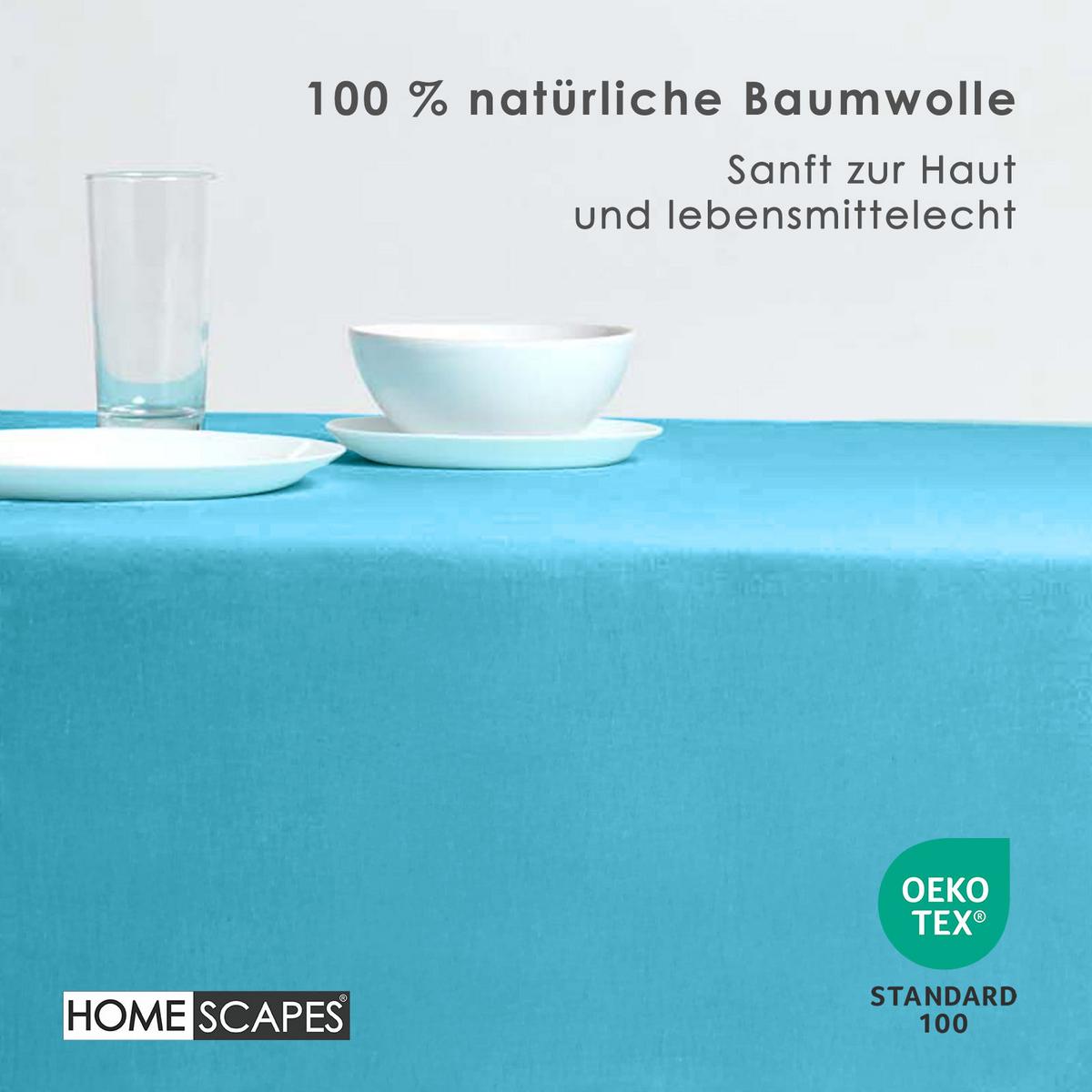 TISCHDECKE hellblau 137/178 cm, 100% Baumwolle - Hellblau, Textil (137/178cm) - Homescapes