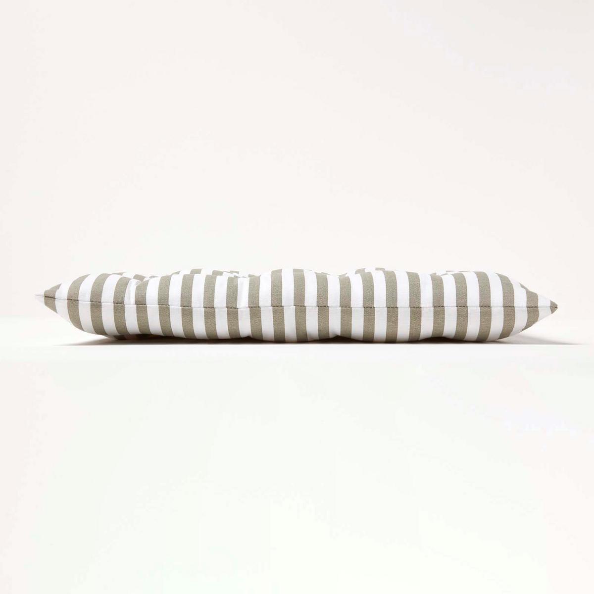 STUHLKISSEN 4er-Set, 40/40/5 cm grau-weiß gestreift - Grau, Textil (40/40/5cm) - Homescapes