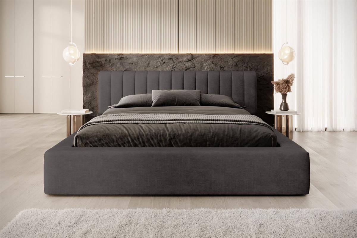 POLSTERBETT Peoria In Macau - Anthrazit, Holzwerkstoff/Textil (140/200cm) - Fun Möbel