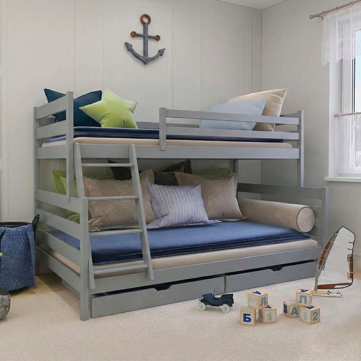 BETT 120/200 Léo Grau - Grau, Holz (120/200cm) - Petits-meubles