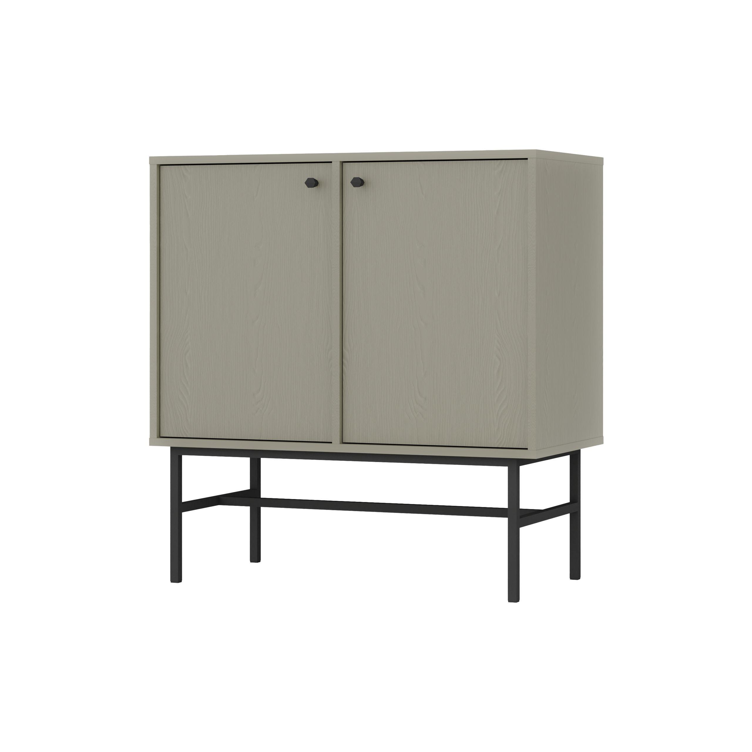 KOMMODE TORINO 84/86/41 cm mit 2 Türen Hellgrün - Hellgrün/Grau, Holzwerkstoff (84/86/41cm) - MASSENO