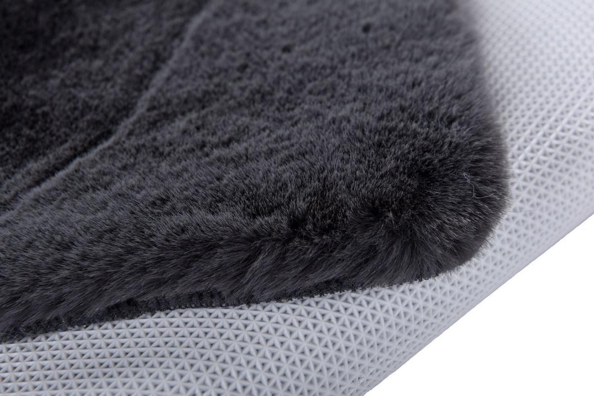 KUNSTFELLTEPPICH Sara 50x60 cm - Anthrazit, Textil (50/60cm) - Gino Falcone