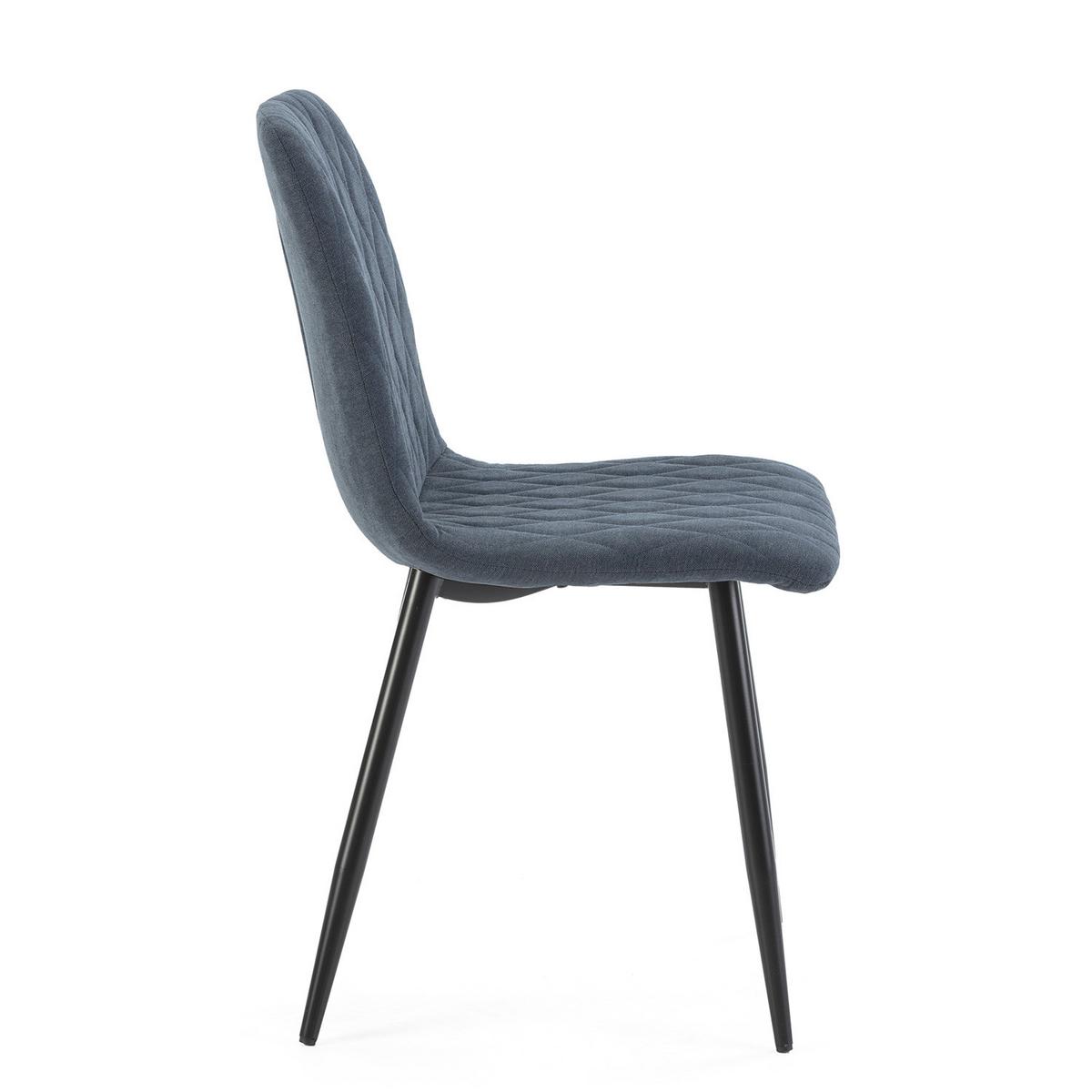 STUHL 4er-Set Abril blauer Stoff - Blau, Textil/Metall (45/84/56cm) - VS Venta-stock