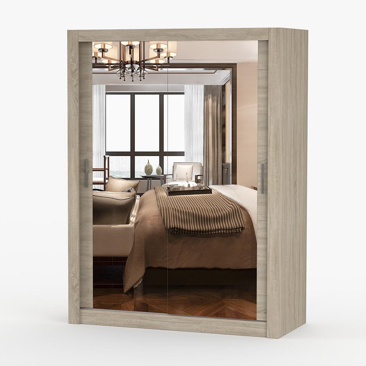 KLEIDERSCHRANK Milan 150 cm, 150/215/64, 2-türig, Sonoma-Eiche - Sonoma Eiche, Holzwerkstoff (150/215/64cm) - imoebel24