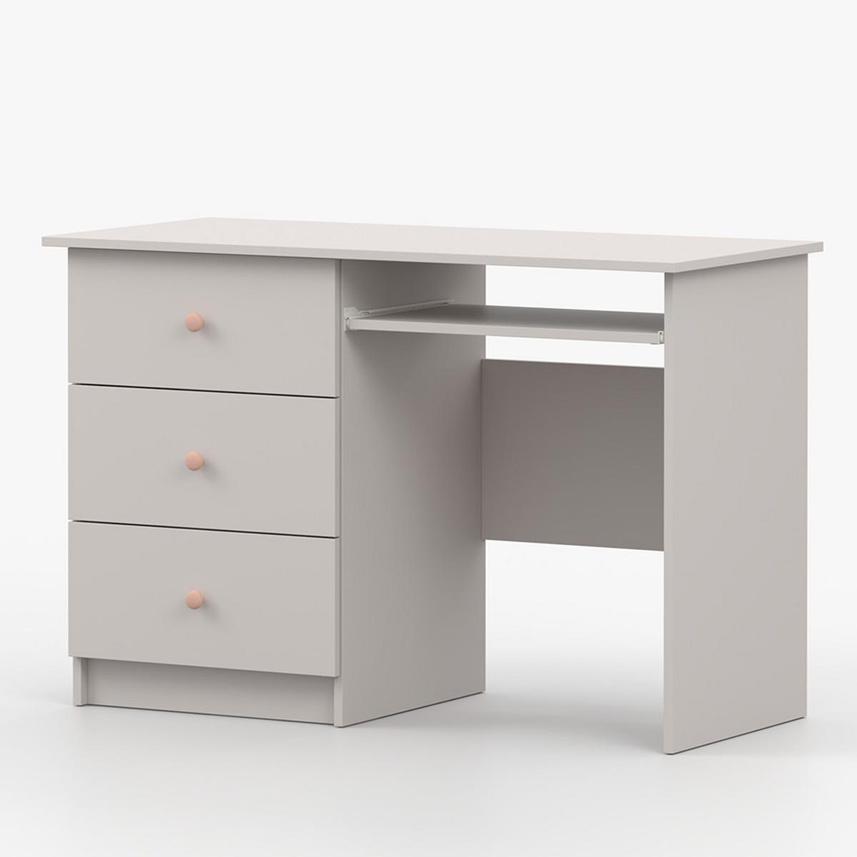 SCHREIBTISCH OLAF I 115/77/53cm Kaschmir, Griff Rosa - Kaschmir/Rosa, Holzwerkstoff/Metall (115/77/53cm) - imoebel24