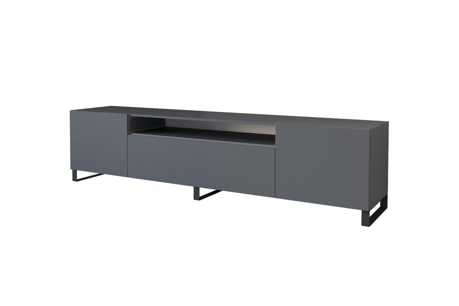 LOWBOARD ELIO-S 200x53x41 cm - Graphit - Graphitfarben/Schwarz, Holzwerkstoff (200/53/41cm) - ALTDECOR