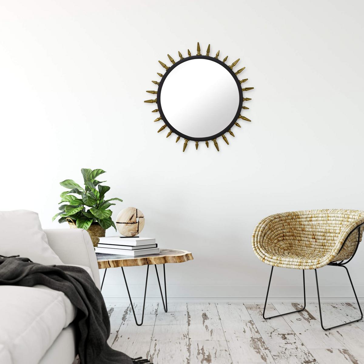 WANDSPIEGEL Gold 52/52 cm - Goldfarben, Metall (6.6/52/8cm) - KUNSTLOFT