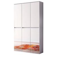 GARDEROBENSCHRANK weiß 111 x 191 cm, Schuhschrank mit Spiegeltüren - Weiß, Glas/Holzwerkstoff (111/191/34cm) - Top.Furn