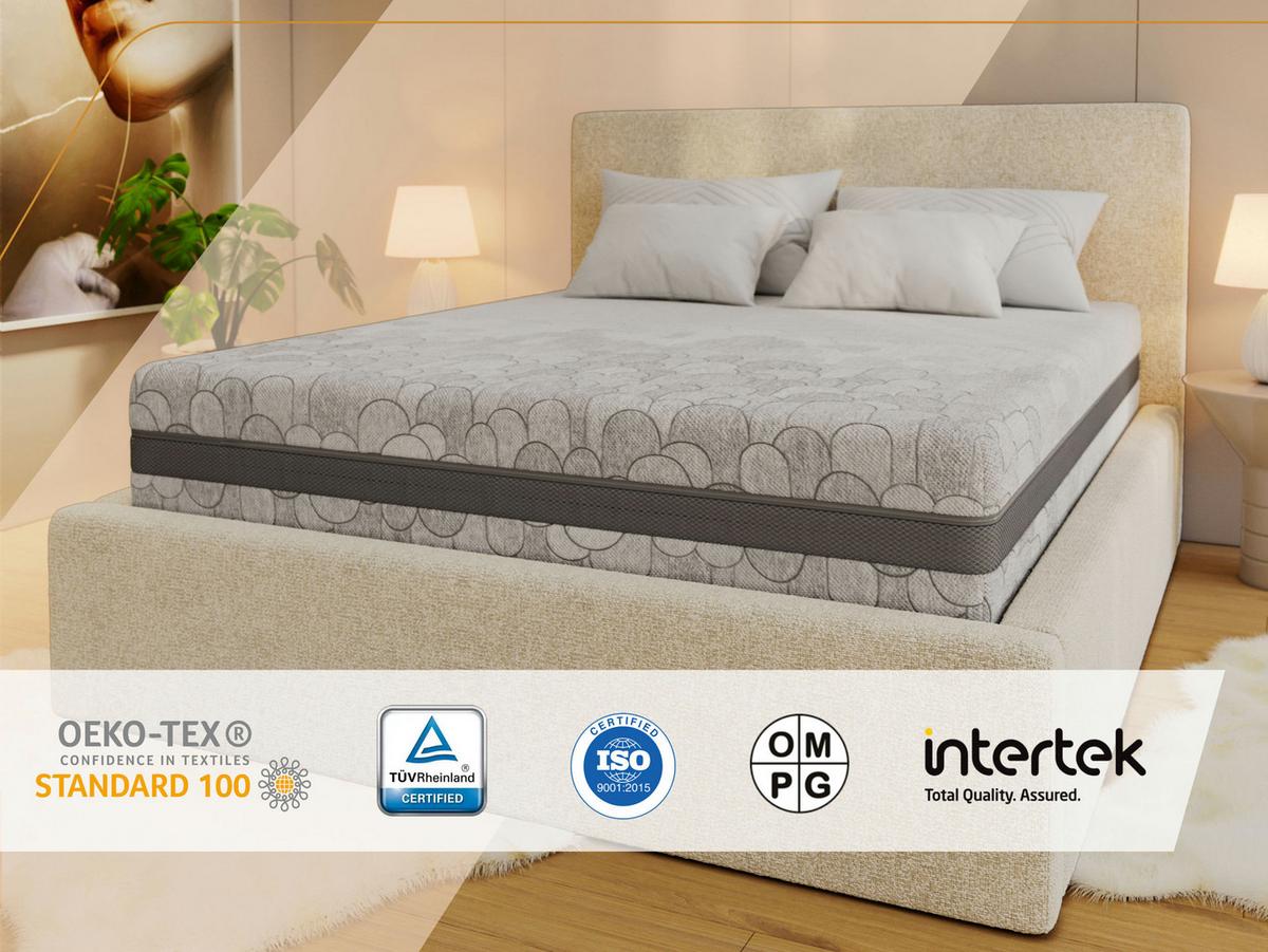 TASCHENMATRATZE ELORI - 90/200 - H3/H4 - Apri - Hellgrau, Textil (90/200cm) - MKS