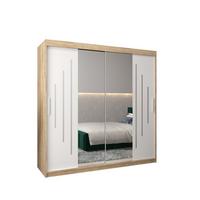 SCHWEBETÜRENSCHRANK 200/200/62 2-türig - Silberfarben/Weiß, Holz/Kunststoff (200/200/62cm) - Abiks Möbel