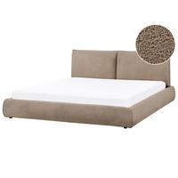 POLSTERBETT mit Lattenrost 180x200 cm Beige Vinay - Taupe, Textil (180/200cm) - Beliani
