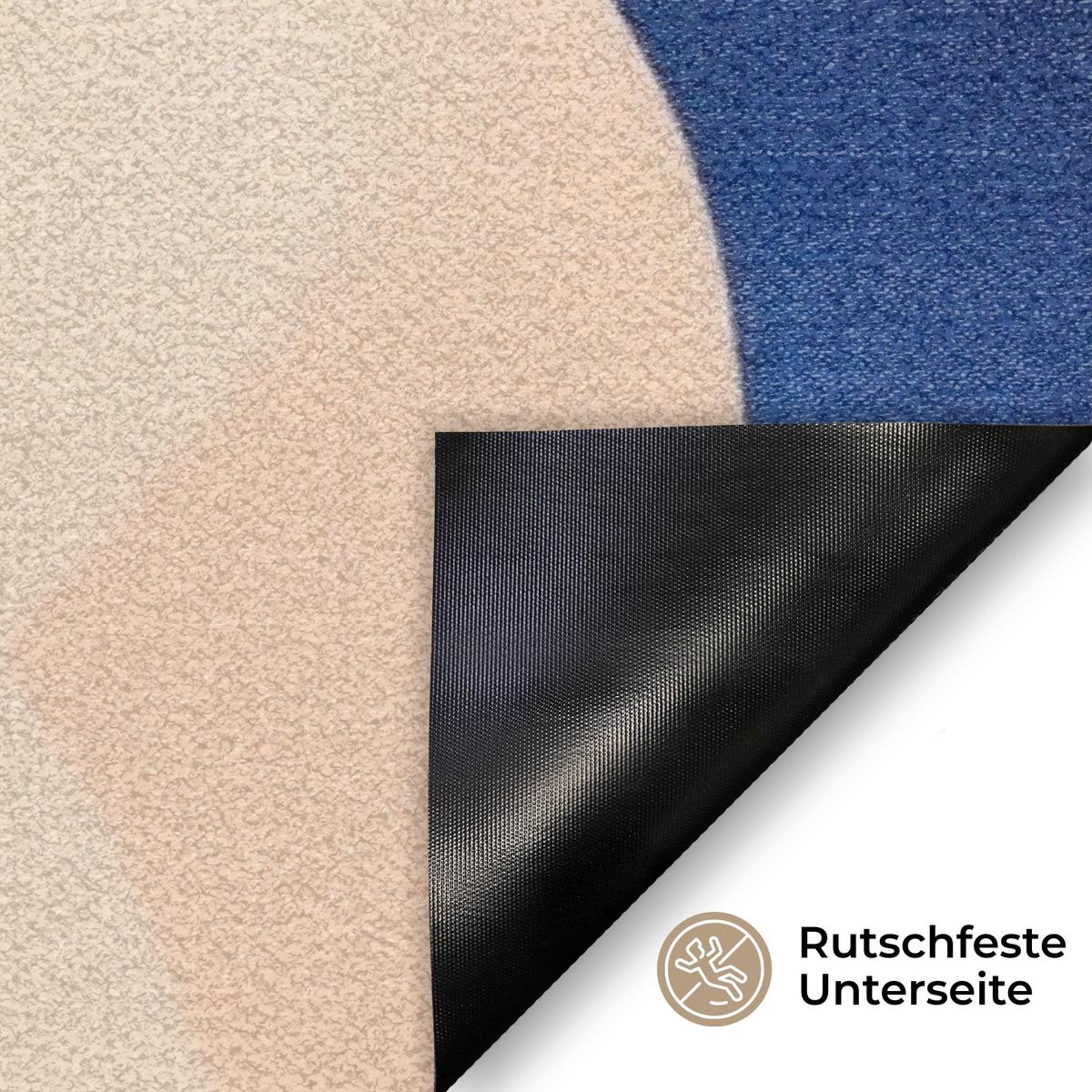 FUSSMATTE Abstrakt - Blau - Rosa Fußabtreter 90x60 cm - Multicolor, Kunststoff (90/0.4cm) - MuchoWow