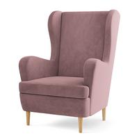 SESSEL VOGERA Ohrensessel Polstersessel, Rosa - Pink/Eichefarben, Holzwerkstoff (78/103/85cm) - MASSENO