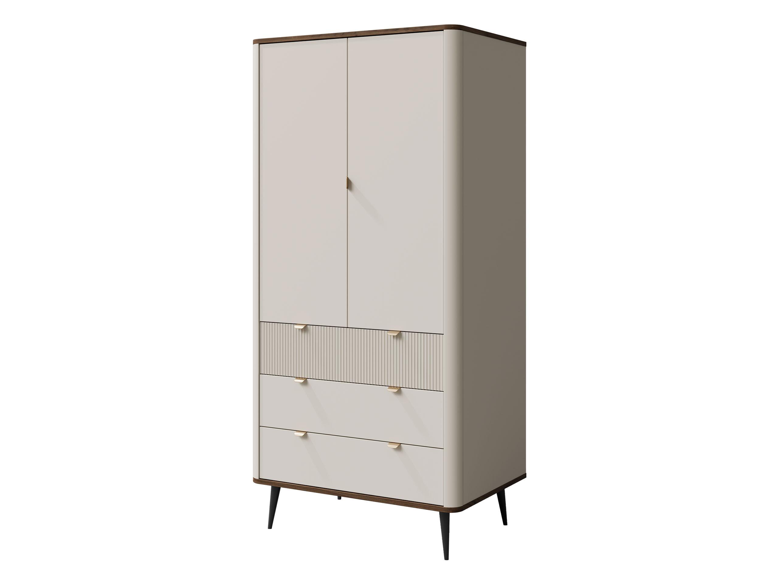 DREHTÜRENSCHRANK Marly 3S2D RE01 - Kaschmir/Goldfarben, Holzwerkstoff/Metall (90/191/60cm) - MIRJAN24