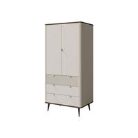 DREHTÜRENSCHRANK Marly 3S2D RE01 - Kaschmir/Goldfarben, Holzwerkstoff/Metall (90/191/60cm) - MIRJAN24