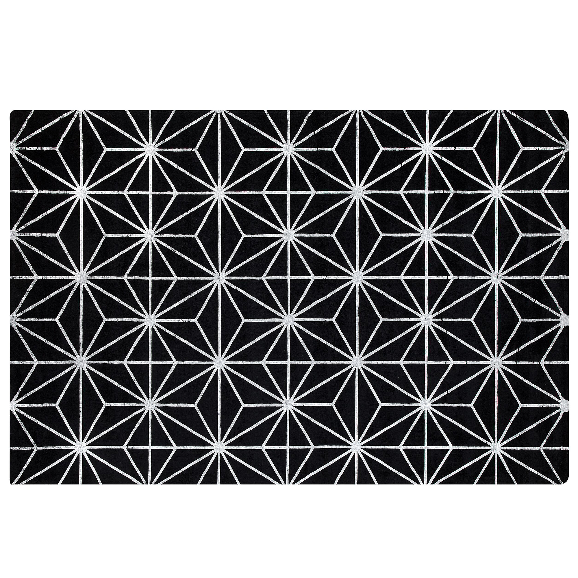 KURZFLOR-TEPPICH Sibel 230/160 cm - Schwarz, Naturmaterialien (160/230cm) - Beliani
