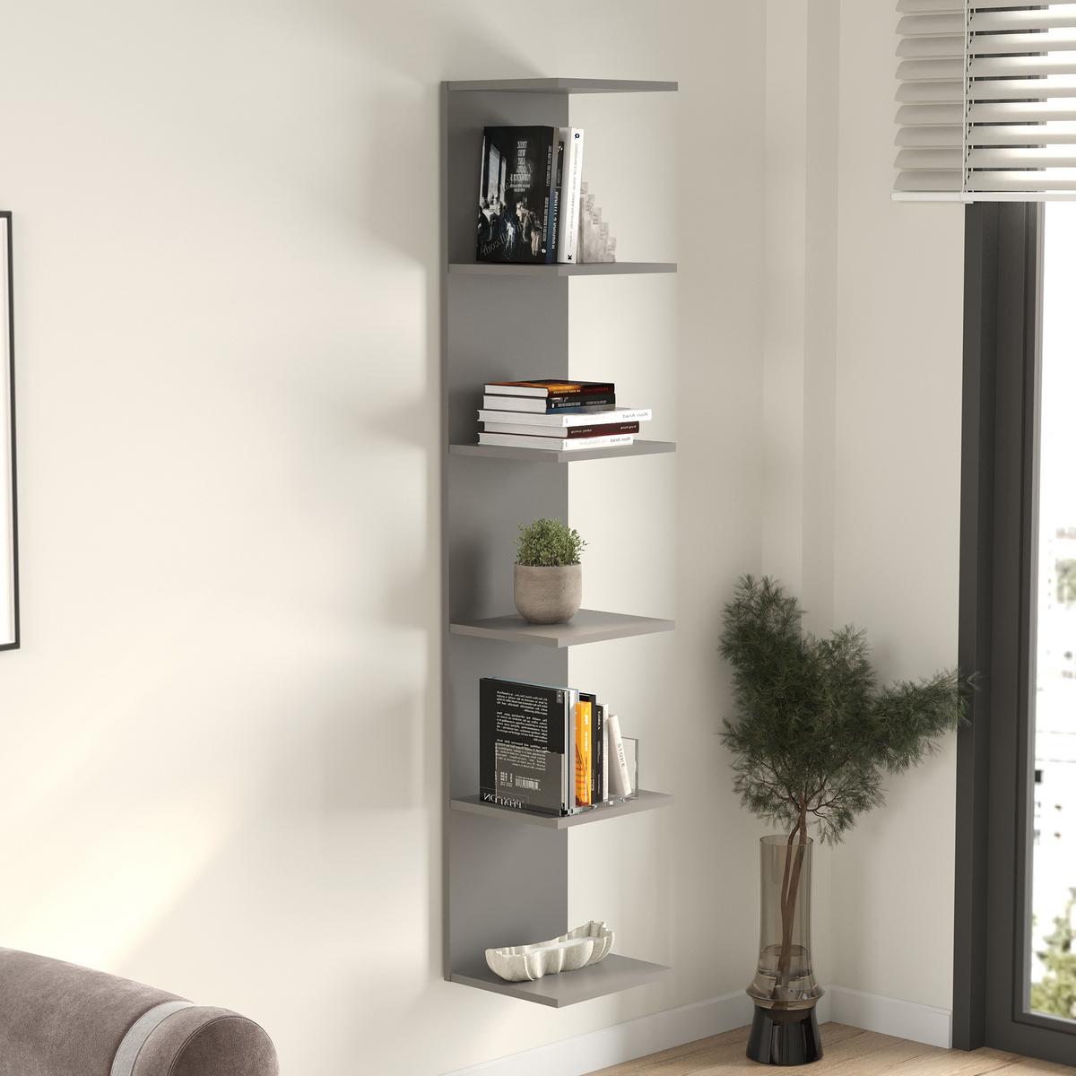 WANDREGAL Surahammar - Grau, Holzwerkstoff (34.5/180/31.5cm) - [en.casa]