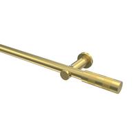 GARDINENSTANGE Platon Mavell 160 cm, 1-läufig (ohne Ringe), 20 mm Ø Messing-Optik - Messingfarben/Goldfarben, Metall (160cm) - INTERDECO