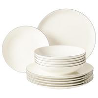 TAFELSERVICE Savona Grey Line creme 12-tlg. - Creme, Keramik (32.3/23.5/32.3cm) - Seltmann Weiden