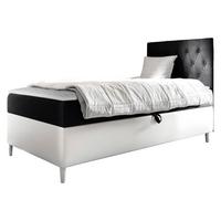 BOXBETT Filip Junior 1, Seite zum Öffnen des Bettkastens: Rechts - H3 - Schwarz/Weiß, Holz (80/200cm) - MIRJAN24