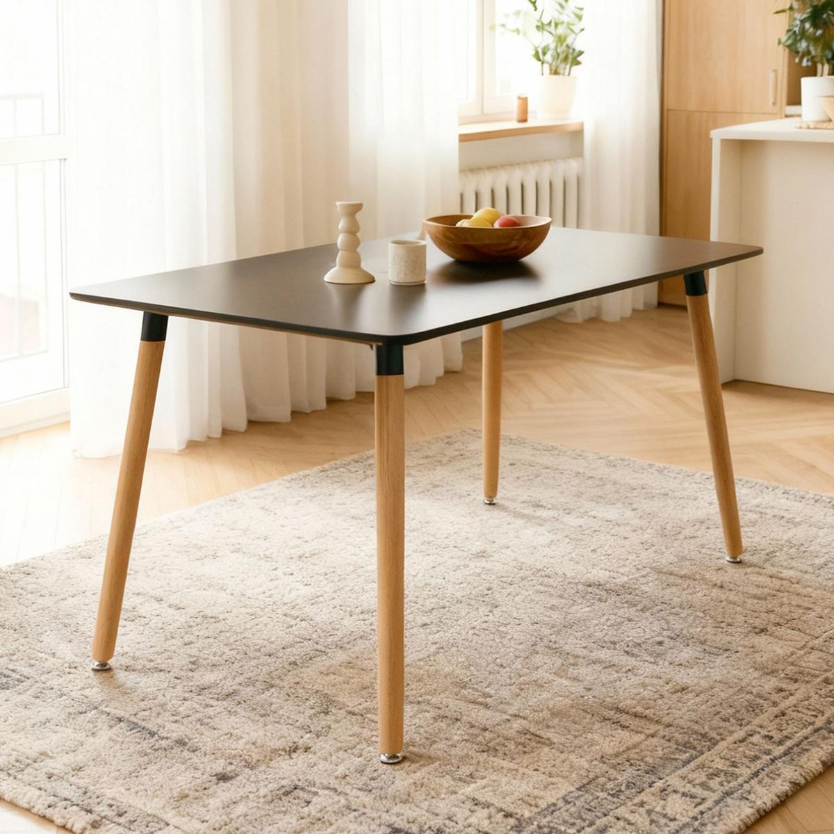 ESSTISCH SHANNON schwarz - Schwarz, Holz/Holzwerkstoff (70/120/75cm) - IDIMEX