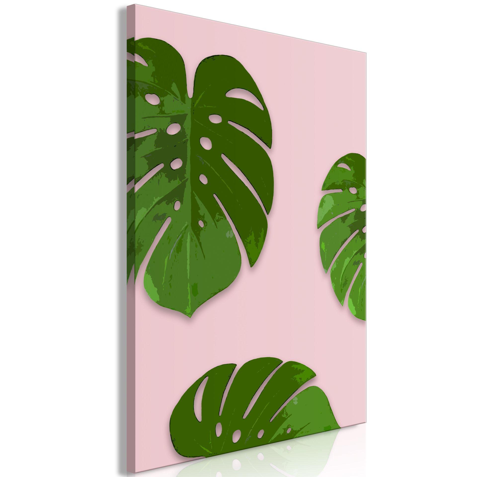 KUNSTDRUCK Grün 80/120 cm - Pink/Grün, Textil (80/120cm) - KUNSTLOFT