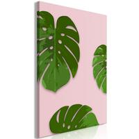 KUNSTDRUCK Grün 80/120 cm - Pink/Grün, Textil (80/120cm) - KUNSTLOFT
