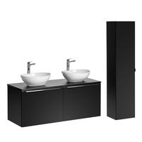 BADMÖBEL 120cm Éros 2er-Set Schwarz - Schwarz, Holzwerkstoff (120/48/46cm) - Petits-meubles