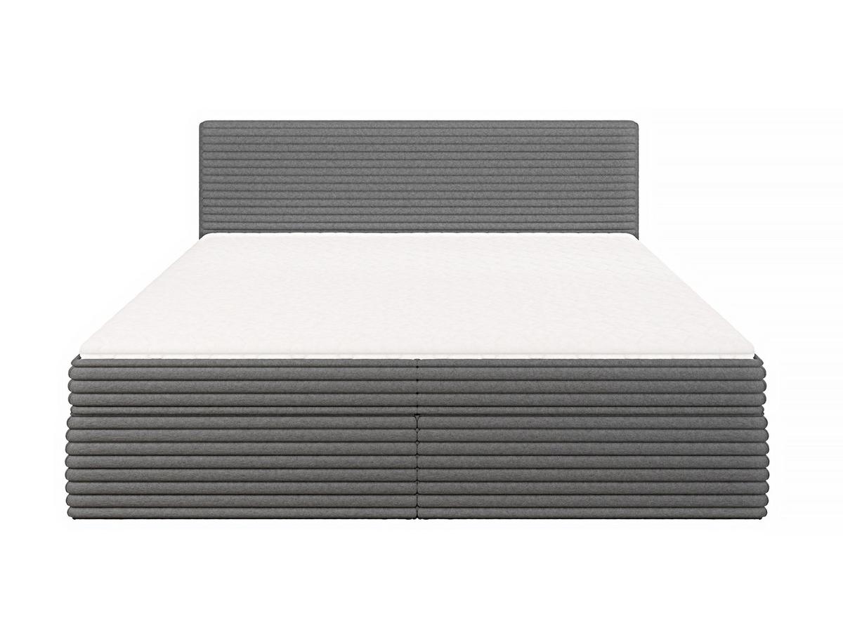 BOXBETT Roma 200/200 cm Dunkelgrau Plüschcord - Dunkelgrau/Schwarz, Holz/Kunststoff (200/200cm) - S-Style Möbel