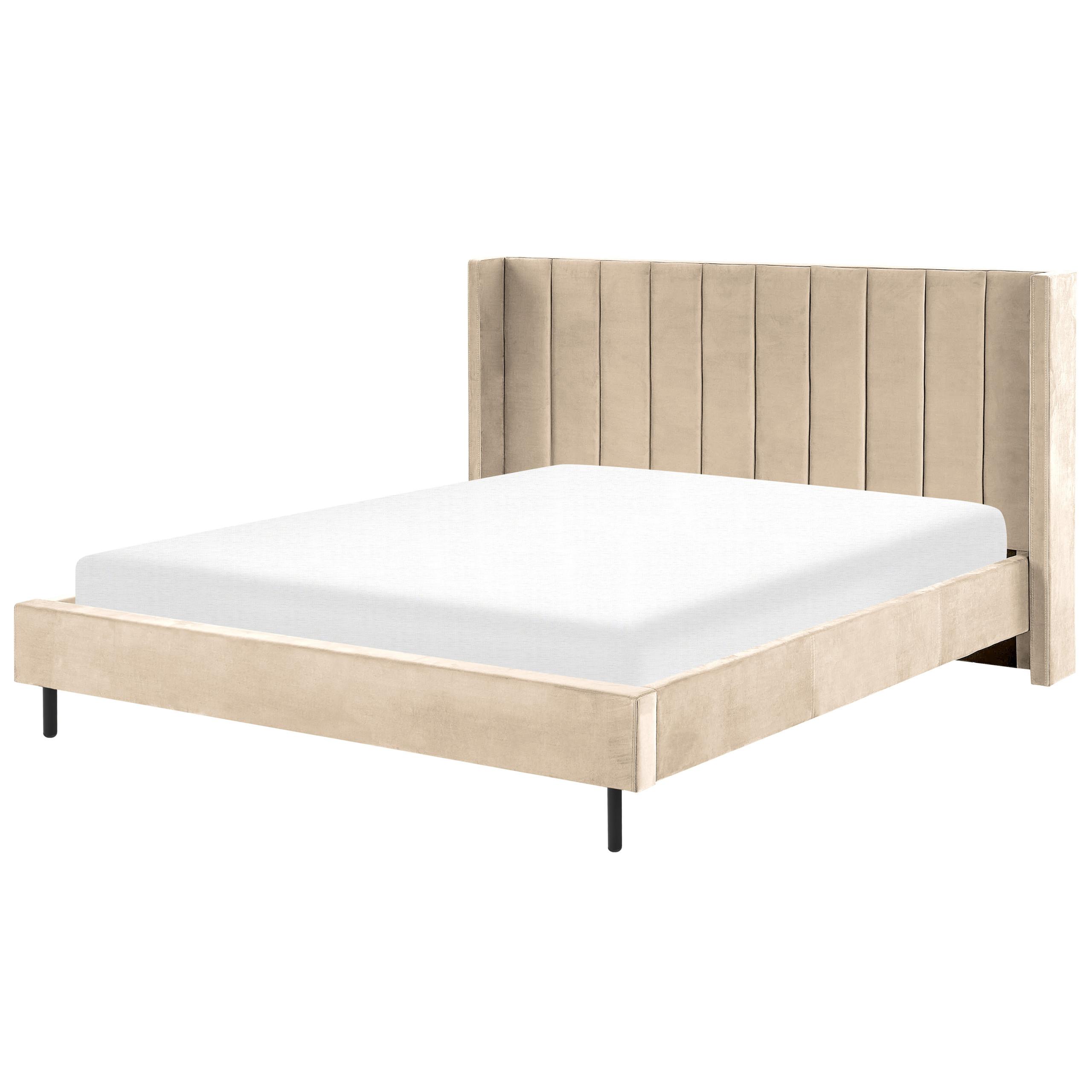BETT mit Lattenrost 180x200 cm Beige Villette - Beige, Textil (180/200cm) - Beliani