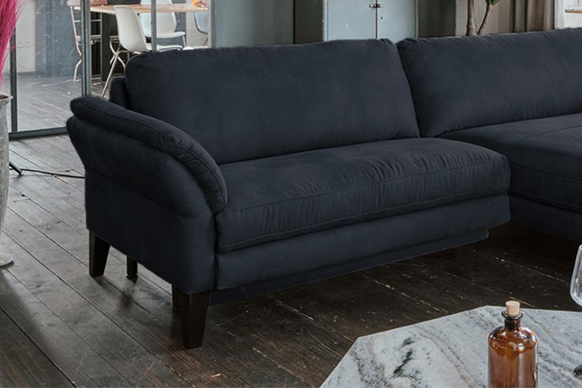 ECKSOFA MIT MOTORISCHER RELAXFUNKTION MALTA Schwarz Webstoff Relaxfunktion - Schwarz, Buchenholz/Textil (302/175cm) - KAWOLA