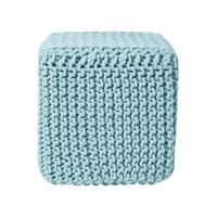 STRICK-POUF pastellblau, Sitzwürfel 35/35/35 cm - Hellblau, Textil (35/35/35cm) - Homescapes
