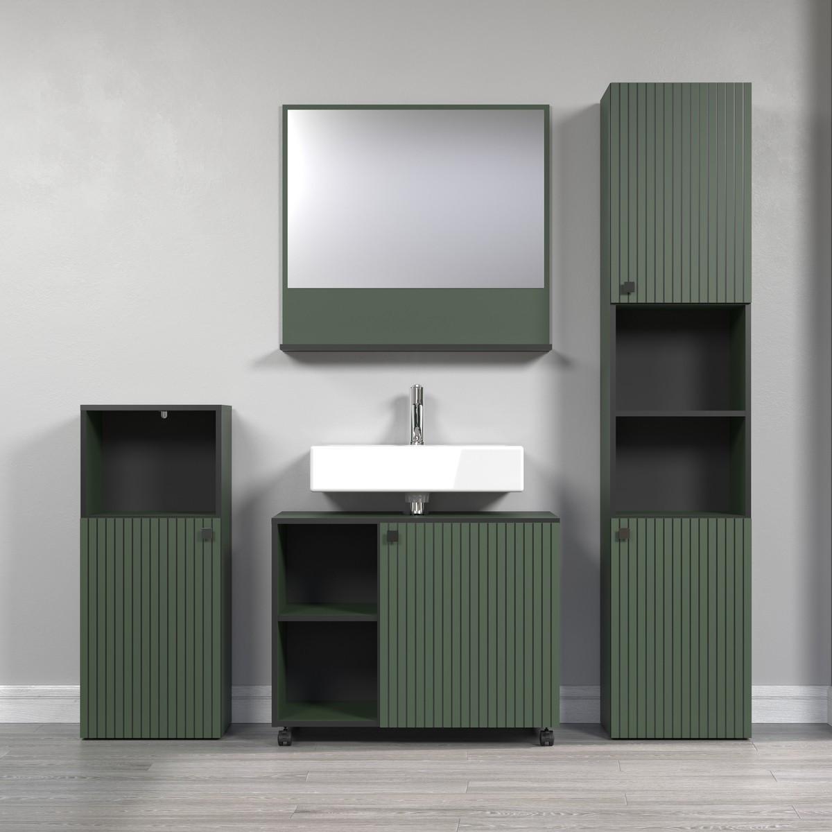 WASCHBECKENUNTERSCHRANK PureBliss Grün - Grün, Holzwerkstoff (80/64/42cm) - Trendteam