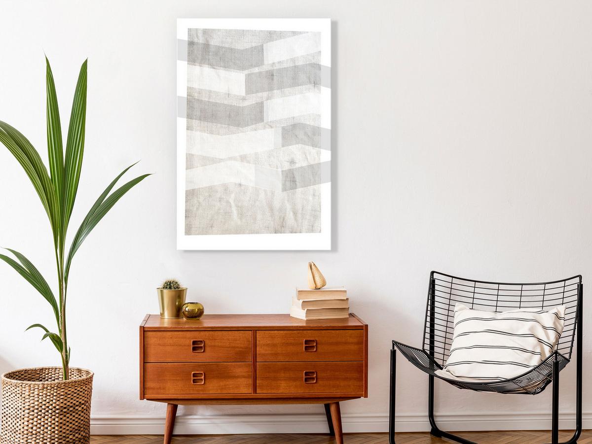KUNSTDRUCK Grau 40/60 cm - Weiß/Grau, Textil (40/60cm) - KUNSTLOFT