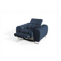 SESSEL Bastien Relax In Stoff Moly - Blau, Holzwerkstoff/Textil (125/95/97cm) - Fun Möbel