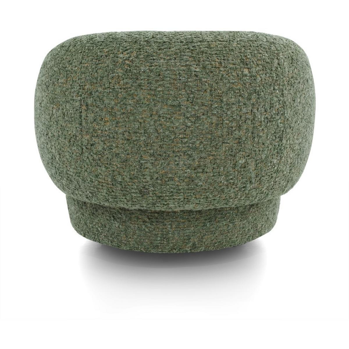 SESSEL Mao, Drehsessel mit runder Form, Grün, Chenille-Stoff - Grün, Textil (99/82/91cm) - Beautysofa